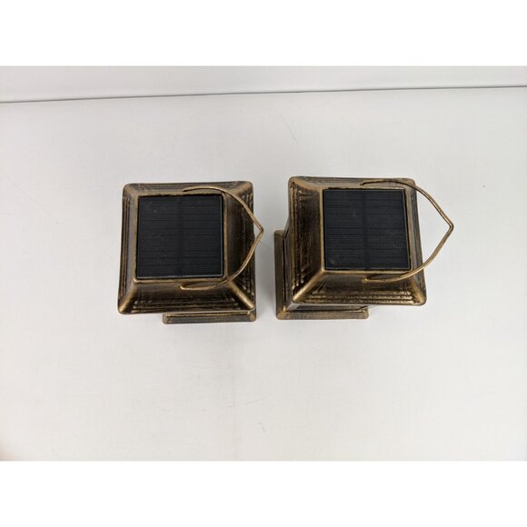 Rohs 8.5" Tall Solar Candle Lamp Lanterns Lot of 2 Rustic Farmhouse Porch Light - Picture 5 of 10
